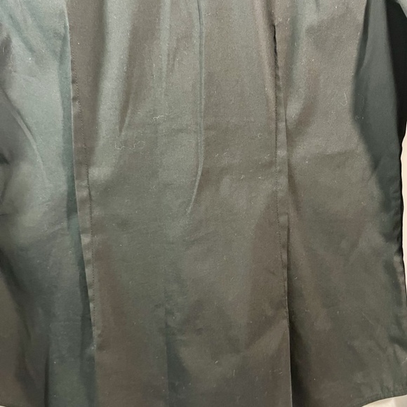 Theory Women's Small Fitted Black Blouse French Cuff Long Sleeve Cotton Blend - Picture 5 of 9